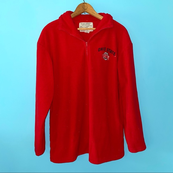 Ohio State OSU Red Fleece Quarter Zip Pullover - Picture 2 of 10